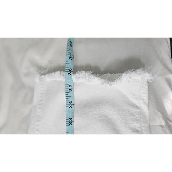 Sanctuary Denim Women's White High Rise Straight Jeans with Raw Hem Size 31 - Picture 11 of 11